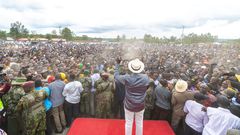 President William Ruto during a public address in Kehancha, Migori County, on Sunday.