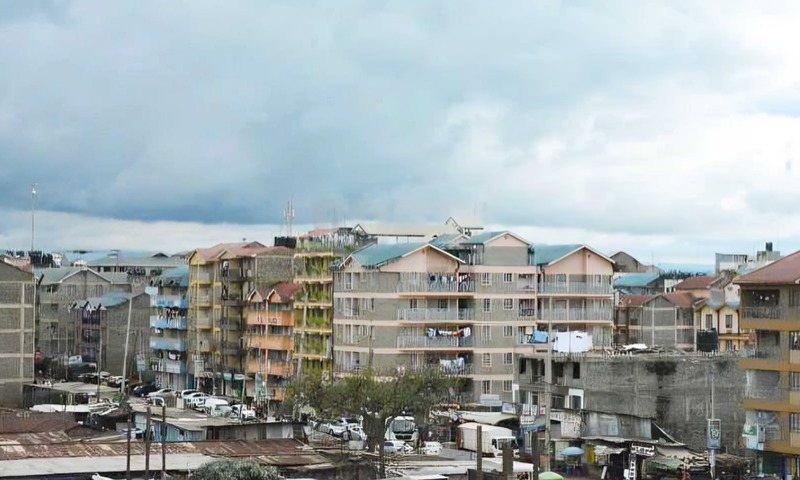An aerial view of a residential estate in Nairobi