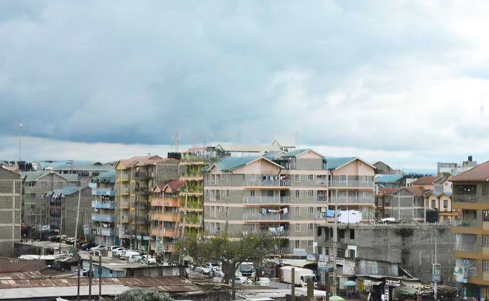 An aerial view of a residential estate in Nairobi