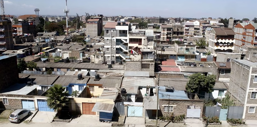 An aerial view of a residential estate in Nairobi