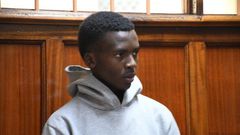 Fourth year Moi University student David Oaga Mokaya appearing in court