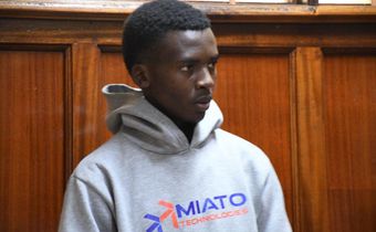 Fourth year Moi University student David Oaga Mokaya appearing in court