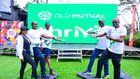 (L-R) Janet Waiyaki Digital Lead, Martin Karenju, MD Life Assurance, Andrew Mwithiga Head of Digital and Innovation, Arthur Oginga Group CEO and Julius Ouma, MD Faulu Microfinance Bank during the launch of Thrive, a holistic wellness app.