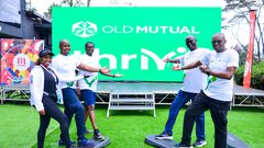 (L-R) Janet Waiyaki Digital Lead, Martin Karenju, MD Life Assurance, Andrew Mwithiga Head of Digital and Innovation, Arthur Oginga Group CEO and Julius Ouma, MD Faulu Microfinance Bank during the launch of Thrive, a holistic wellness app.
