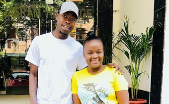 A past image of late footballer Ezekiel Otuoma with his wife Racheal Otuoma