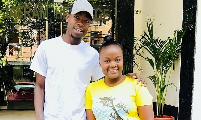 A past image of late footballer Ezekiel Otuoma with his wife Racheal Otuoma