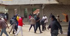 A screen-grab image of the chaos at PCEA Kasarani East Parish where former Deputy President Rigathi Gachagua’s security detail dispersed goons who stormed the church