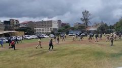 A screen-grab image of the chaos at PCEA Kasarani East Parish where former Deputy President Rigathi Gachagua’s security detail dispersed goons who stormed the church