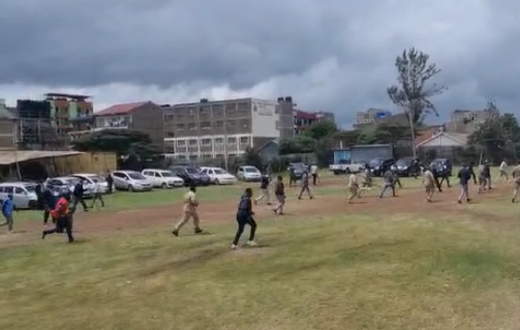 A screen-grab image of the chaos at PCEA Kasarani East Parish where former Deputy President Rigathi Gachagua’s security detail dispersed goons who stormed the church