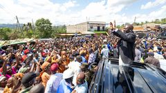 President William Ruto addressing a rally in Karugia as part of his recent tour of Mount Kenya region