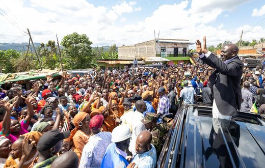 President William Ruto addressing a rally in Karugia as part of his recent tour of Mount Kenya region