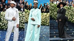 Lewis Hamilton, Lupita Nyong'o & Rihanna at Met Gala
