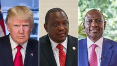 President Donald Trump, former President Uhuru Kenyatta and President William Ruto