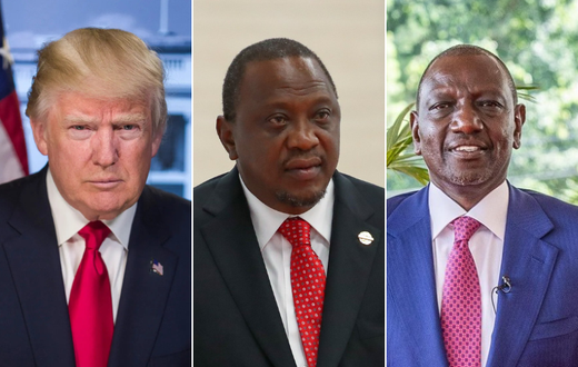 President Donald Trump, former President Uhuru Kenyatta and President William Ruto