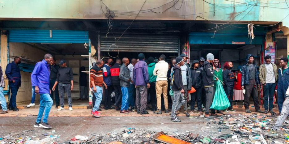 The aftermath of June 25 commemorative protests with traders counting losses at OTC in Nairobi after their shops were looted and some burnt down by goons.