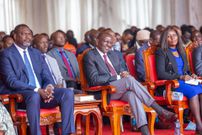 President William Ruto in the company of CS Geoffrey Ruku and Governor Cecily Mbarire at the 35th Diocesan Anniversary, St. Mark’s College, Kigari, Embu County on Sunday, July 6, 2025