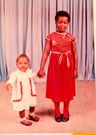 Wanjiku Mburu and her late sister Grace Mburu in their childhood