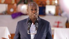 Former Deputy President Rigathi Gachagua speaking during a past church service