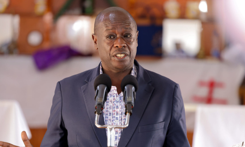 Former Deputy President Rigathi Gachagua speaking during a past church service