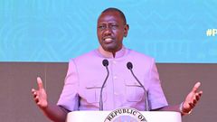 President William Ruto speaking during a past function