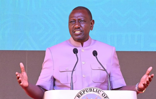 President William Ruto speaking during a past function