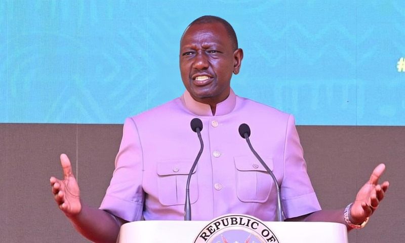 President William Ruto speaking during a past function