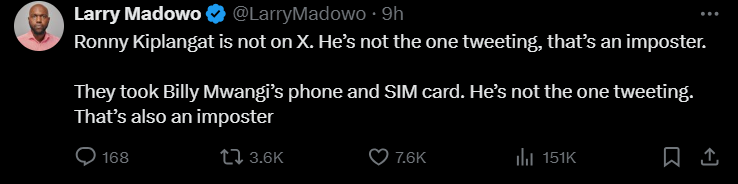 A post from CNN correspondent Larry Madowo