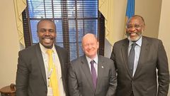 South Mugirango MP Sylvanus Osoro with Senator Chris Coons and Muhoho Kenyatta
