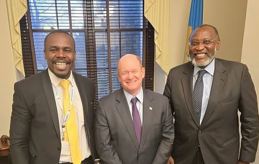 South Mugirango MP Sylvanus Osoro with Senator Chris Coons and Muhoho Kenyatta