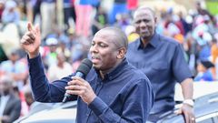National Assembly Majority Leader Kimani Ichungwa speaking at a rally