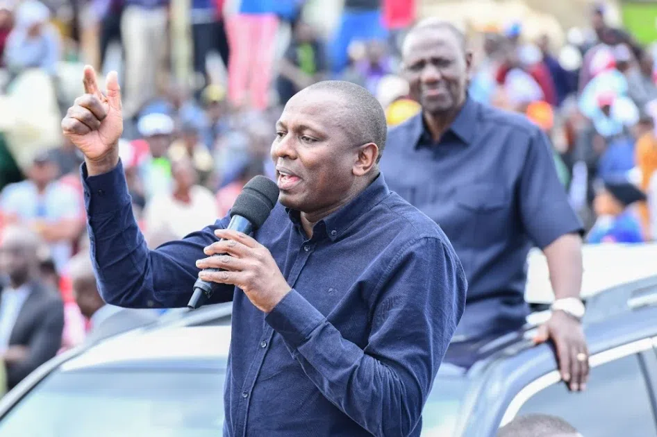 National Assembly Majority Leader Kimani Ichungwa speaking at a rally