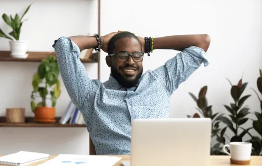 A man in an office