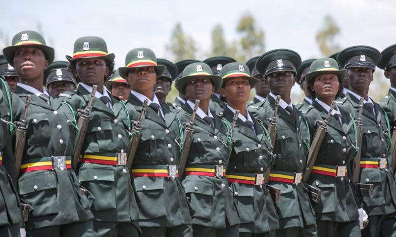 Kenya Prisons Service officers during a passout parade
