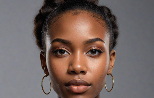 An AI-generated image of a woman with piercings