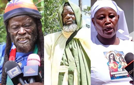 Alfred Ndeta from Kakamega, Eliud Wekesa aka ‘Yesu waTongaren’ and Judith Nafula from Busia County who claim that they are the biblical God, Jesus and biblical Virgin Mary respectively