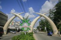 File image the iconic artificial elephant tusks located along Moi Avenue in Mombasa
