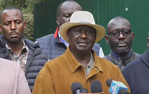 ODM Leader Raila Odinga during a media briefing on July 7, 2025