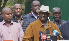 ODM Leader Raila Odinga during a media briefing on July 7, 2025