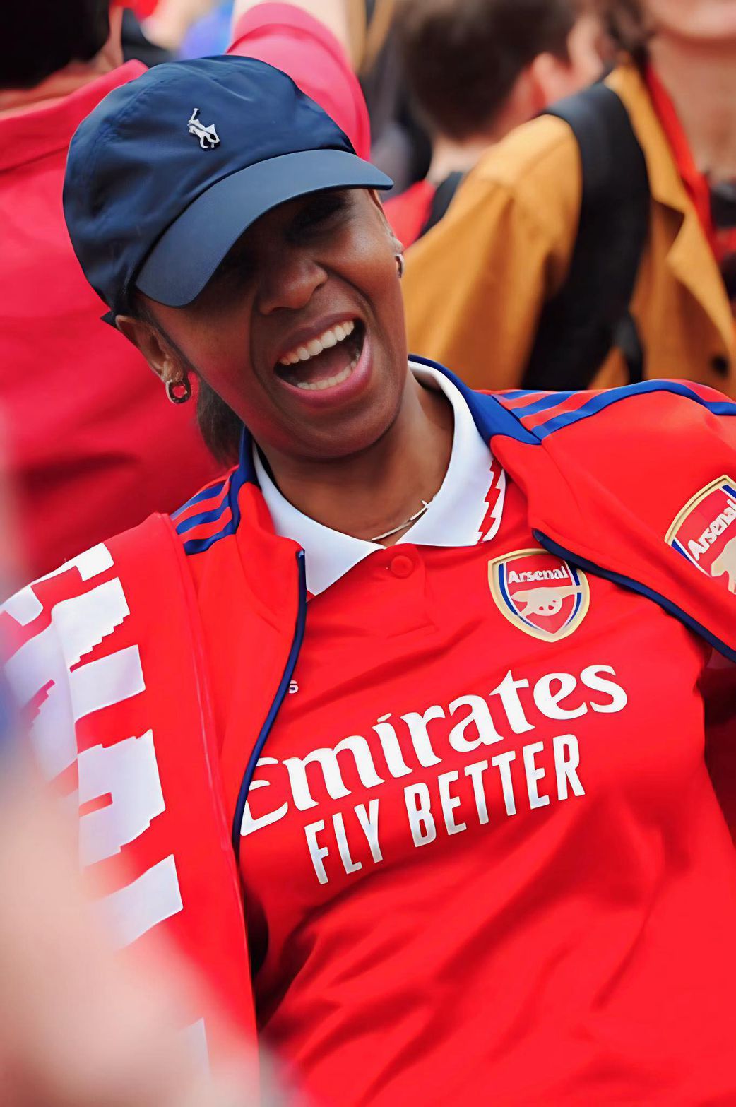 Bernice Kariuki in Arsenal regalia