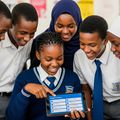 An AI-generated image depicting students in school