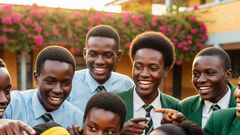 An AI-generated image depicting students in school