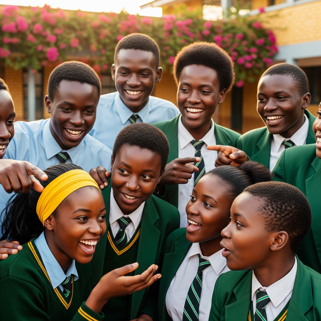 An AI-generated image depicting students in school