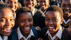An AI-generated image depicting students in school