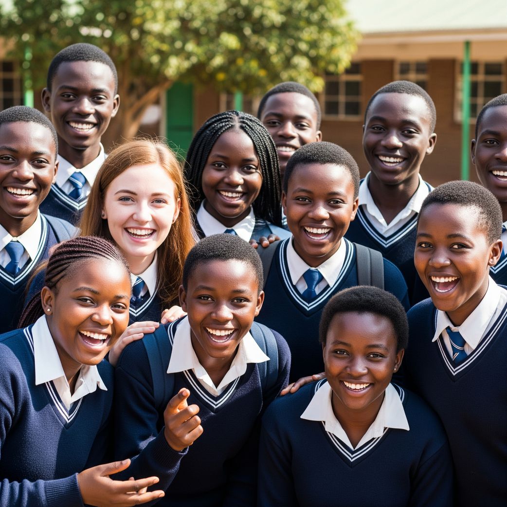 An AI-generated image depicting students in school