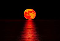 A lunar eclipse at night