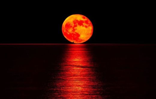 A lunar eclipse at night