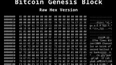 The genesis block of Bitcoin, with the text ‘The Times 03/Jan/2009 Chancellor on brink of second bailout for banks,’ embedded within