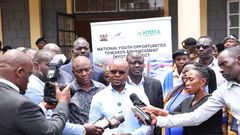 Interior PS Raymond Omollo during a sensitisation event for the National Youth Opportunities Towards Advancement (NYOTA) Project