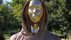 A bust of Satoshi Nakamoto, creator of bitcoin, erected in the Graphisoft Park in Budapest, Hungary