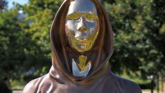 A bust of Satoshi Nakamoto, creator of bitcoin, erected in the Graphisoft Park in Budapest, Hungary